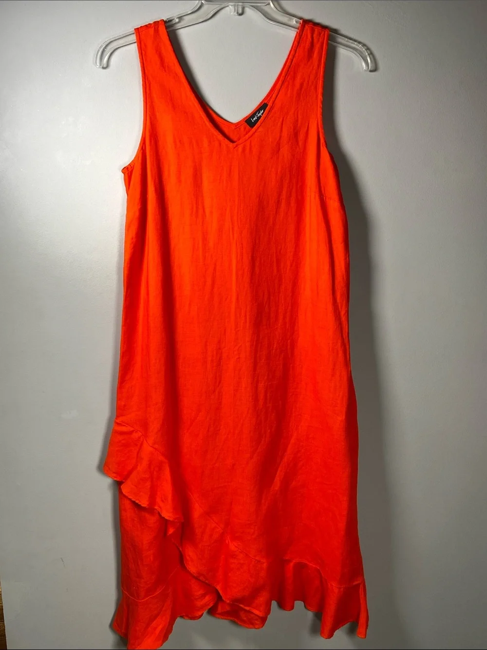 Lord & Taylor 100% Linen Ruffle Dress Small - Picture 1 of 5